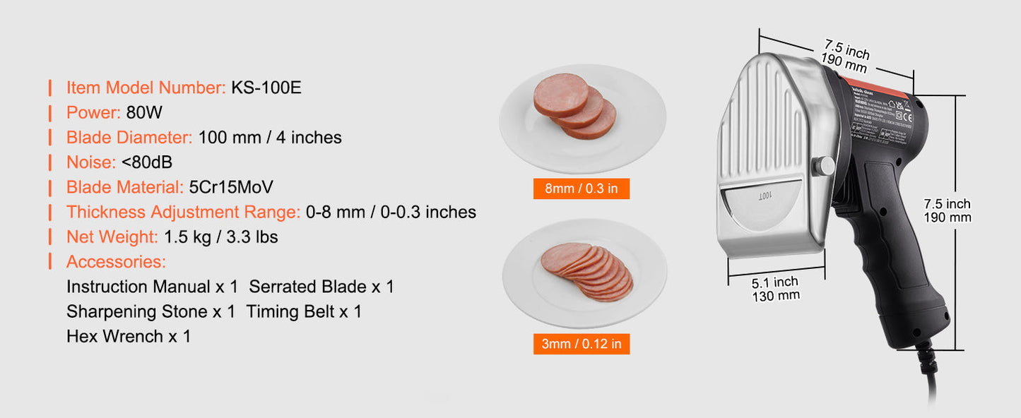 SucceBuy Electric Shawarma Knife – Professional Turkish Kebab Gyro Cutter Stainless Steel Doner Meat Slicer