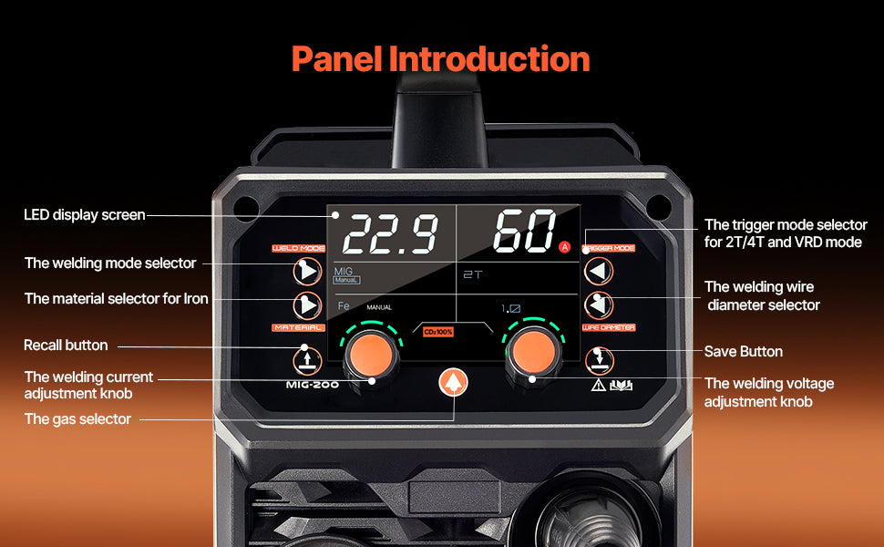 VEVOR 5-in-1 200A MIG Welder – Gas/Flux Core MIG, Stick, Lift TIG, AU TIG with LCD Display