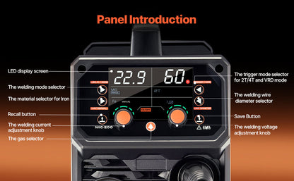 VEVOR 5-in-1 200A MIG Welder – Gas/Flux Core MIG, Stick, Lift TIG, AU TIG with LCD Display