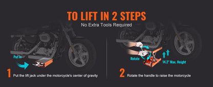 VEVOR Motorcycle Lift – Scissor Jack with 350/1100/1500 LBS Capacity, Wide Deck & Safety Pin for Bikes & Motorcycles