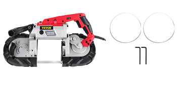 VEVOR Cordless Portable Bandsaw – 5-Inch Cutting Capacity, 10Amp Variable Speed Motor for Metal, Wood, Pipes & Rebar