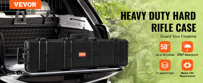 VEVOR Rifle Hard Case — Portable Long Gun Storage Suitcase with 2 Casters, Shockproof & Waterproof Protective Case for Airsoft Rifles
