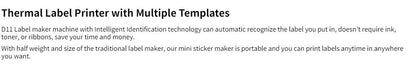 NIIMBOT D11 Portable Thermal Label Maker | Wireless No-Ink Printing Machine for Home & Office