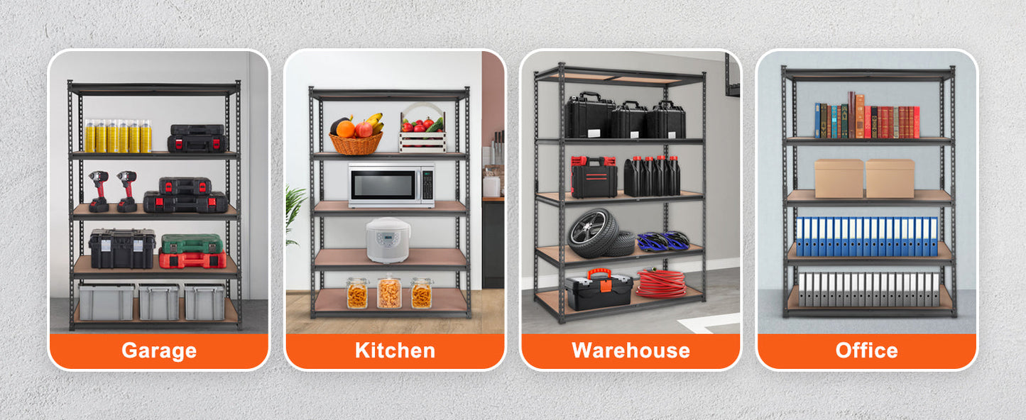 SucceBuy 5-Tier Heavy Duty Metal Storage Shelving Unit – Standing Organizer Rack for Kitchen, Living Room, Warehouse & Flower Stand