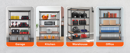 SucceBuy 5-Tier Heavy Duty Metal Storage Shelving Unit – Standing Organizer Rack for Kitchen, Living Room, Warehouse & Flower Stand