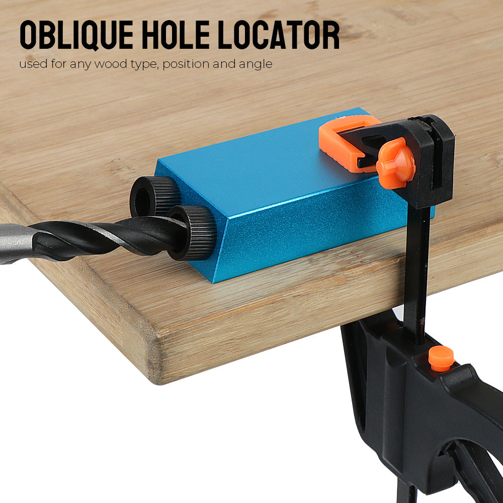 7/14/15PCS Pocket Hole Jig Kit – 15° Woodworking Drilling Guide & Locator with Drill Bit Set