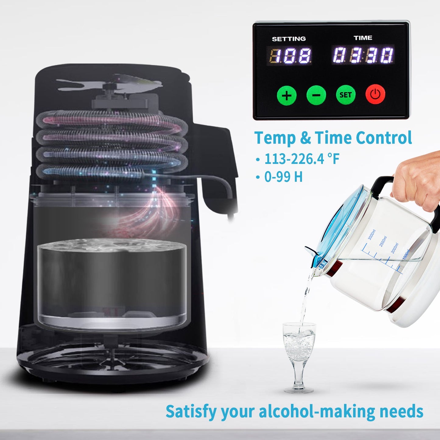 SucceBuy 4L Water Distiller – Home Purifier with 1L/H Distilling Speed & Touch Screen