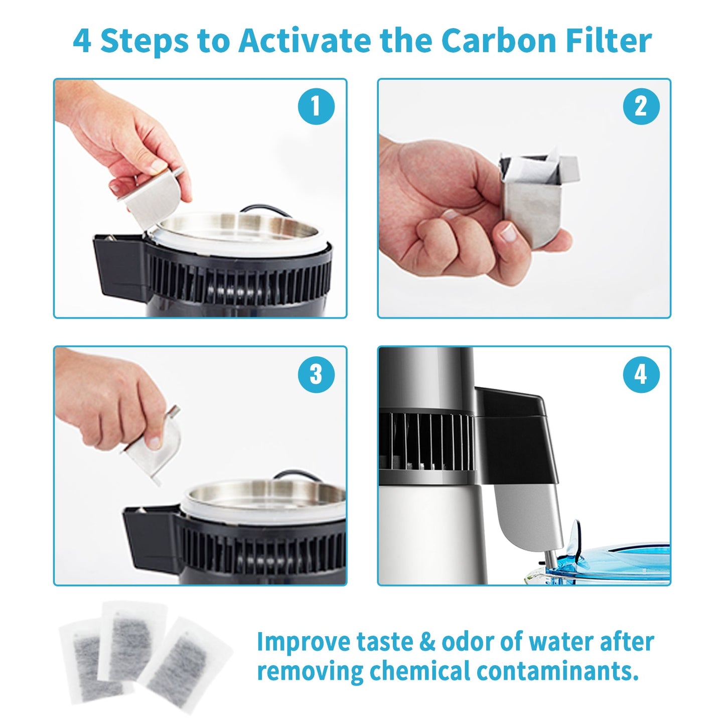 SucceBuy 4L Water Distiller – Home Purifier with 1L/H Distilling Speed & Touch Screen